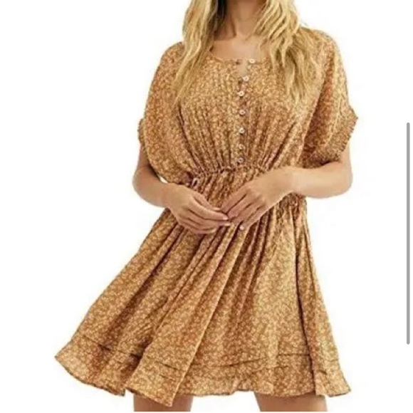 Free People Dresses & Skirts - Free People One Fine Day Mini Dress in mustard
yellow size small